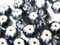 30 12mm x 8 mm Dark Grey Fluted Rondelle Beads Plastic Pumpkin Beads